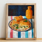 Su Böreği – Art, Turkish Pastry Poster, no-text version framed in wood