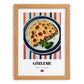 Gözleme – on Striped Tablecloth, Turkish Pastry Wall Decor, set in oak frame