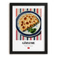 Gözleme – on Striped Tablecloth, Turkish Pastry Wall Decor, in sleek black frame