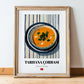 Tarhana Çorbası – on Striped Tablecloth, Turkish Food Still Life, in wooden frame leaning on the floor