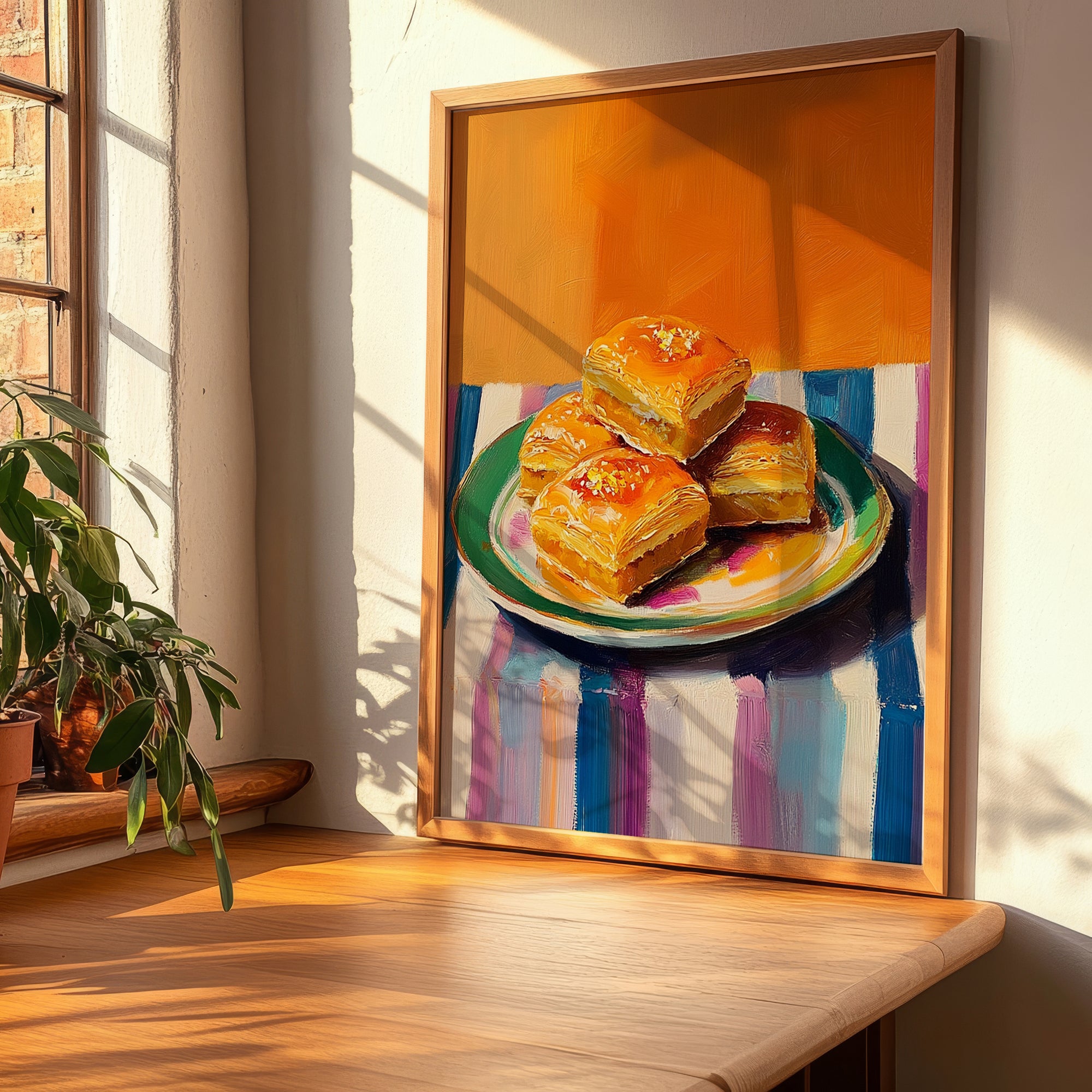Baklava – Art, Turkish Dessert Still Life, clean layout with no caption