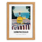 Limoncello – Italian Seaside Café Scene, Italian Spirit Wall Art, set in oak frame