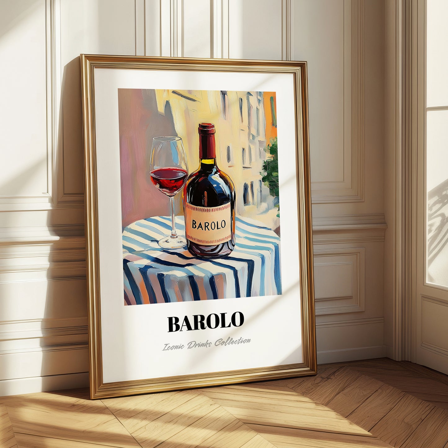 Barolo – Italian Café on the Corner, Italian Wine Illustration