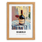 Barolo – Italian Café on the Corner, Italian Wine Illustration, set in oak frame