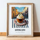 Affogato – Italian Café on the Corner, Italian Food Wall Poster, in wooden frame leaning on the floor