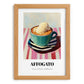 Affogato – on Striped Tablecloth, Italian Food Wall Decor, set in oak frame