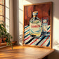Sambuca – on Striped Tablecloth, Italian Spirit Wall Decor, clean layout with no caption