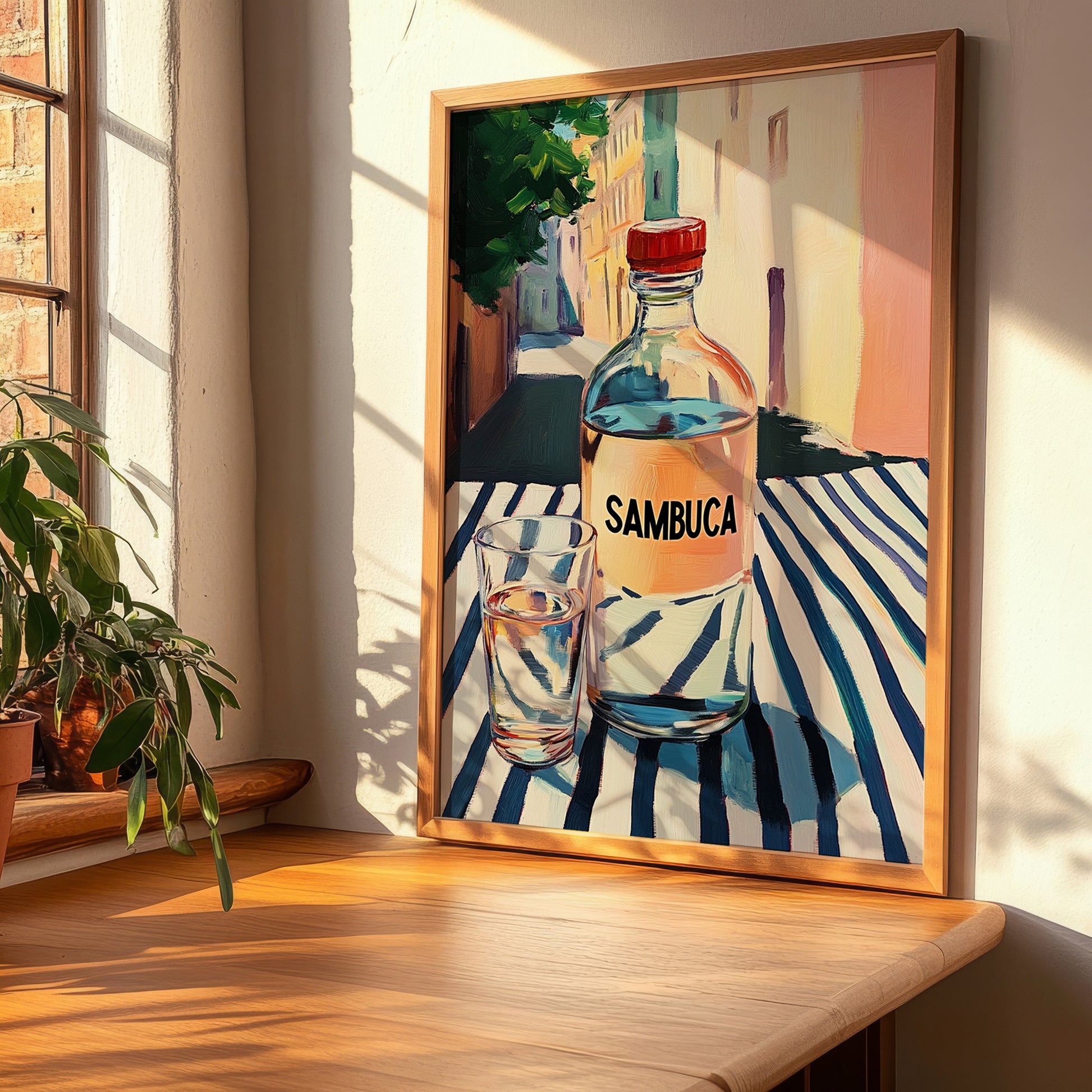 Sambuca – Italian Café on the Corner, Italian Spirit Poster, clean layout with no caption