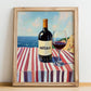 Marsala – Italian Seaside Scene, Italian Wine Poster, no-text version framed in wood