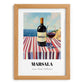 Marsala – Italian Seaside Scene, Italian Wine Poster, set in oak frame