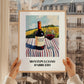 Montepulciano d'Abruzzo – Italian Hillside Café View, Italian Wine Wall Illustration, styled in a charming Paris street view