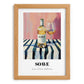 Soave – on Striped Tablecloth, Italian Wine Still Life, set in oak frame