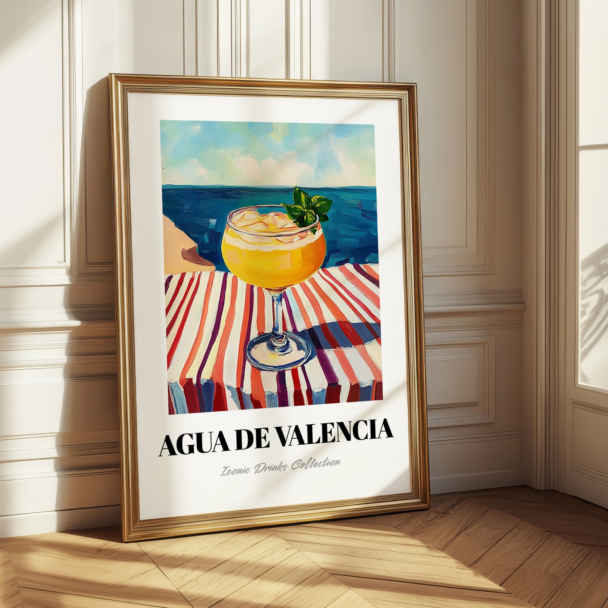 Agua De Valencia – Spanish Coastal Café Moment, Spanish Cocktail Illustration