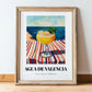 Agua De Valencia – Spanish Coastal Café Moment, Spanish Cocktail Illustration, in wooden frame leaning on the floor