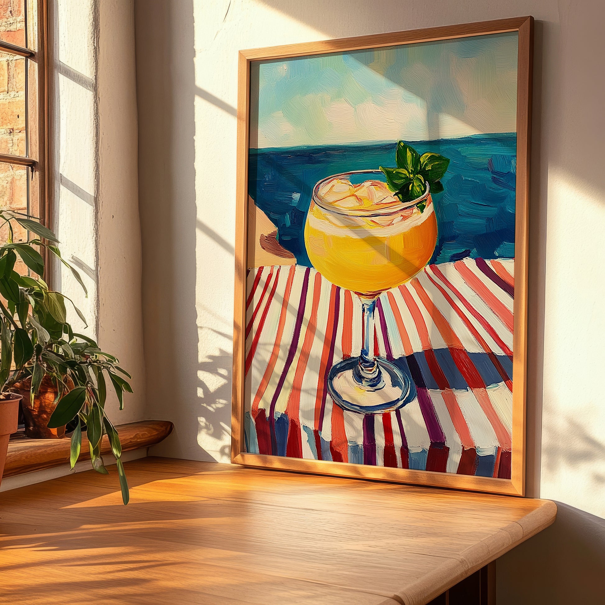 Agua De Valencia – Spanish Coastal Café Moment, Spanish Cocktail Illustration, clean layout with no caption