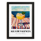 Agua De Valencia – Spanish Coastal Café Moment, Spanish Cocktail Illustration, in sleek black frame