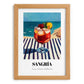 Sangría – Spanish Coastal Café Moment, Spanish Cocktail Art, set in oak frame