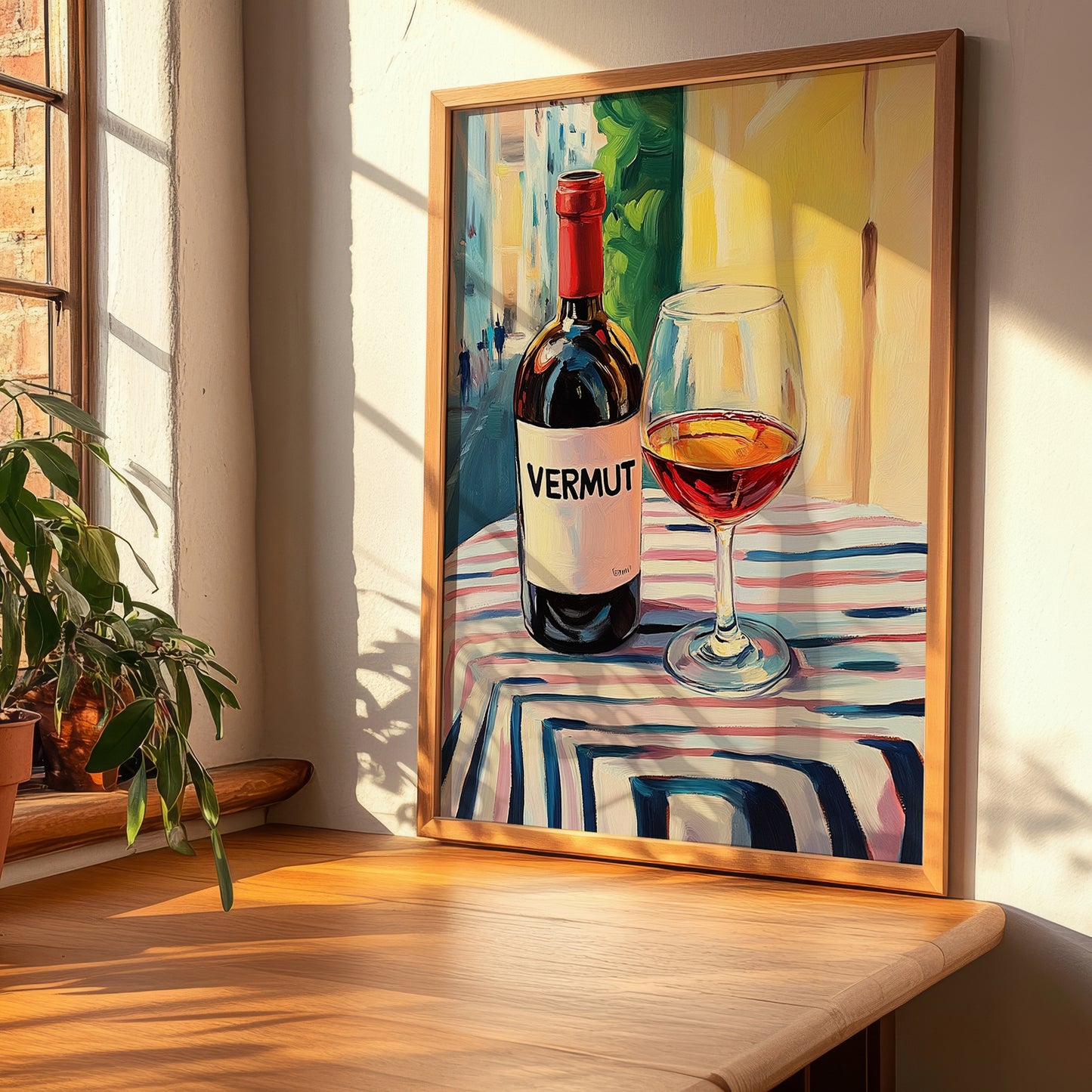 Vermut – Spanish Urban Café Scene, Spanish Wine Still Life, clean layout with no caption