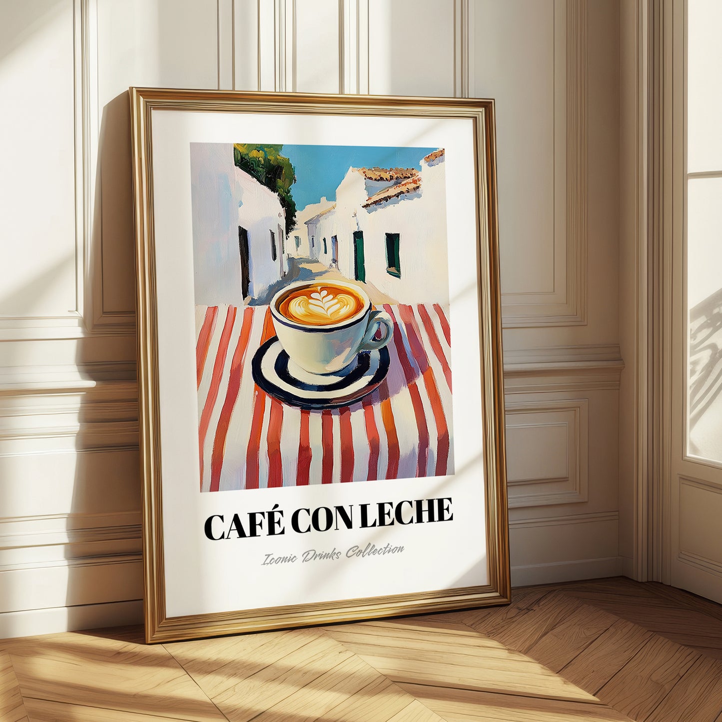 Café Con Leche – Spanish Street Café Scene, Spanish Coffee Illustration