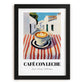 Café Con Leche – Spanish Street Café Scene, Spanish Coffee Illustration, in sleek black frame