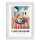 Café Con Leche – Spanish Street Café Scene, Spanish Coffee Illustration, placed in minimal white frame