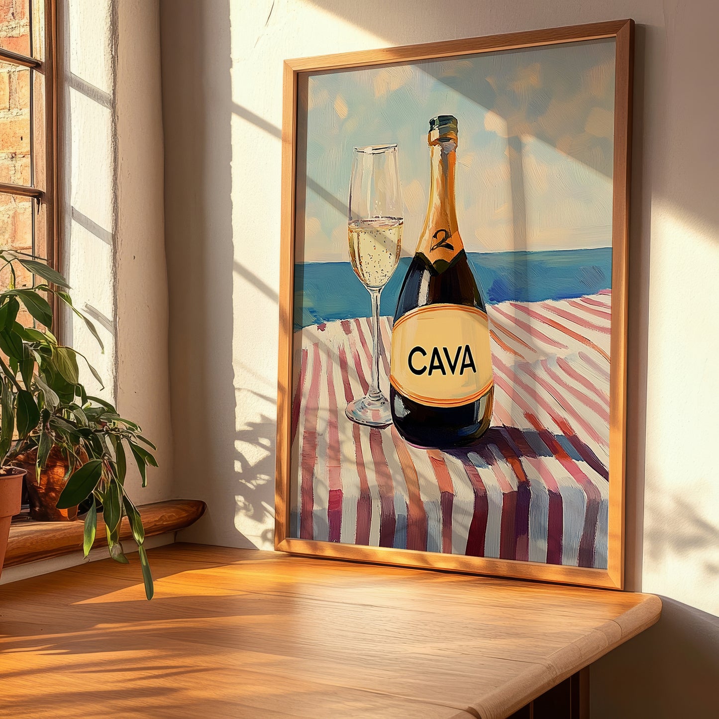 Cava – Spanish Coastal Table, Spanish Wine Poster, clean layout with no caption