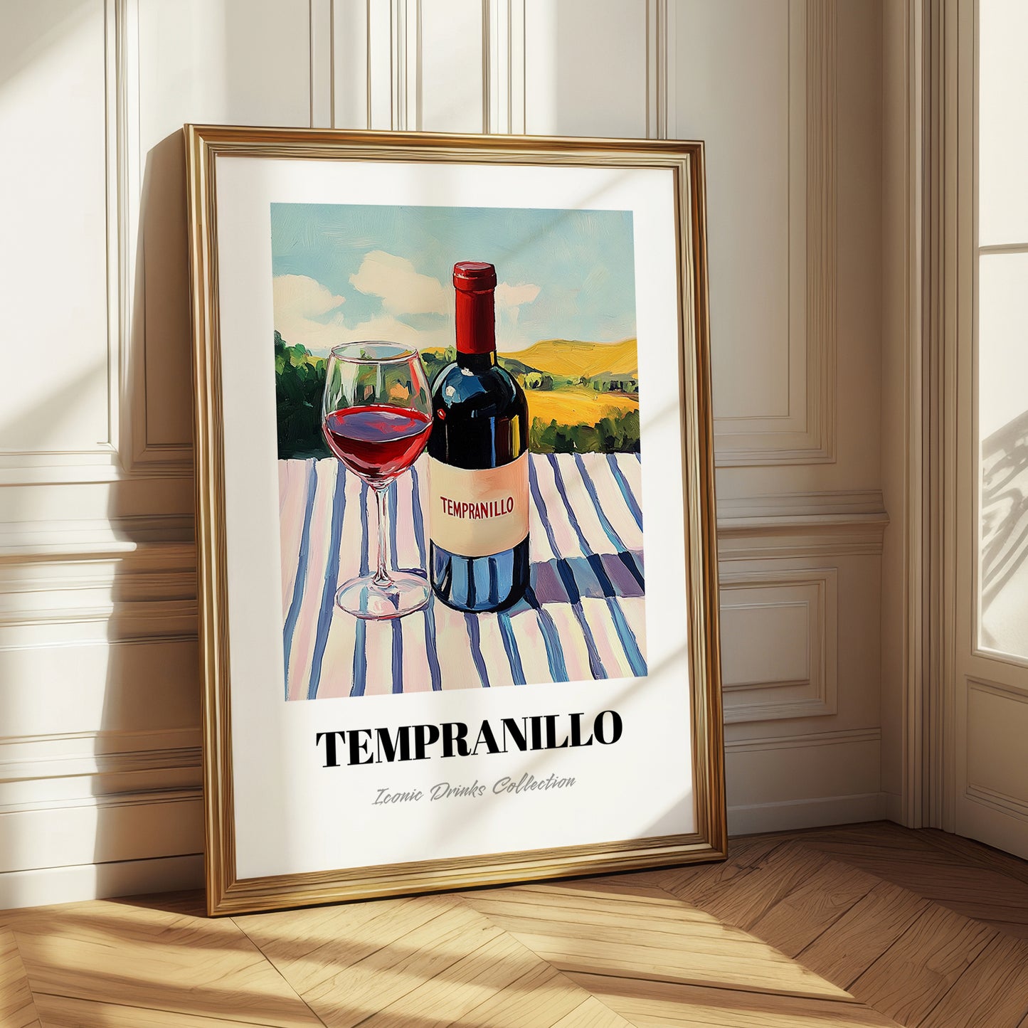 Tempranillo – Spanish Hillside Café View, Spanish Wine Wall Decor