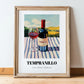 Tempranillo – Spanish Hillside Café View, Spanish Wine Wall Decor, in wooden frame leaning on the floor