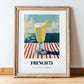 French 75 – French Seaside Scene, French Cocktail Wall Decor, in wooden frame leaning on the floor