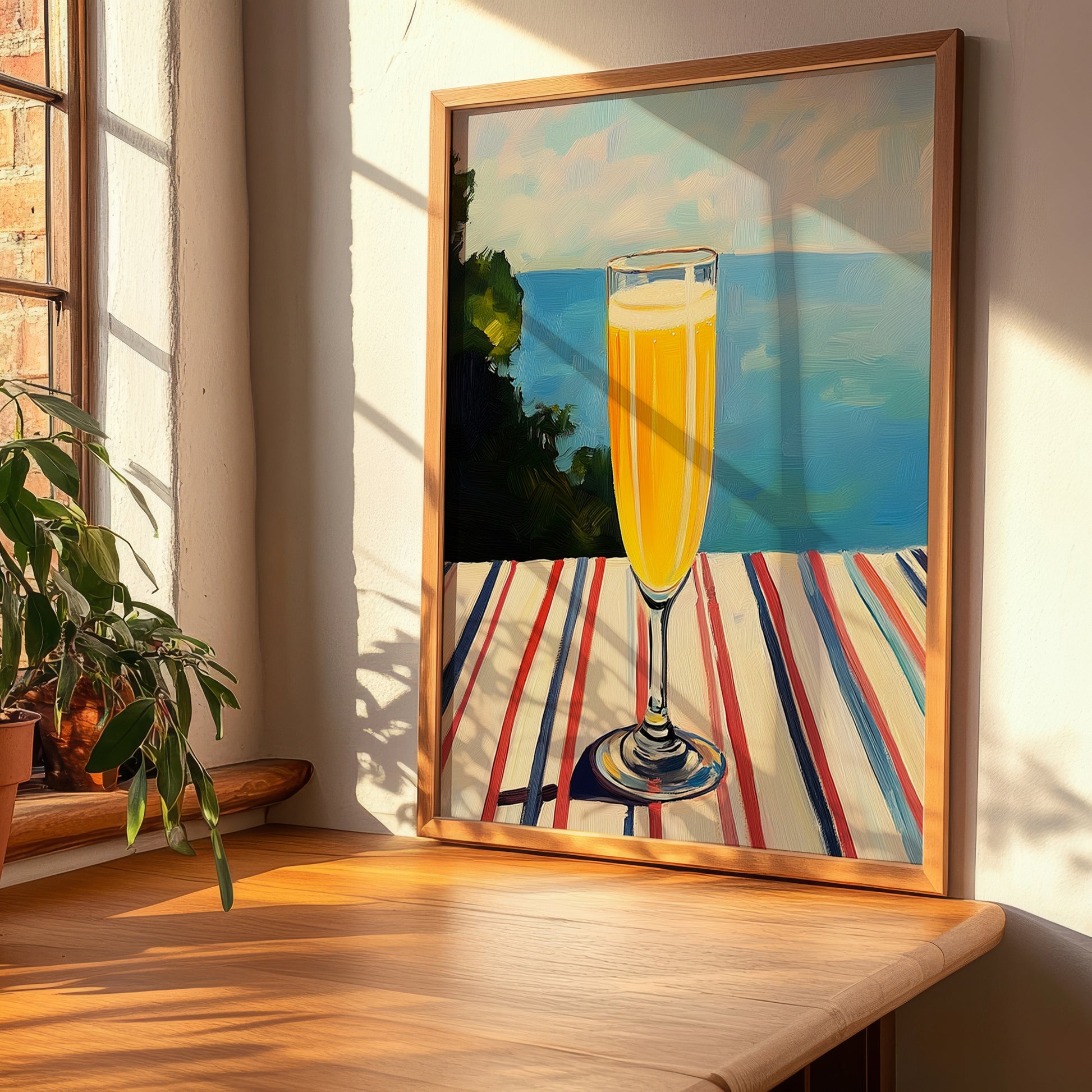 Mimosa – French Coastal Table, French Cocktail Poster, clean layout with no caption