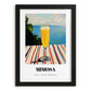 Mimosa – French Coastal Table, French Cocktail Poster, in sleek black frame