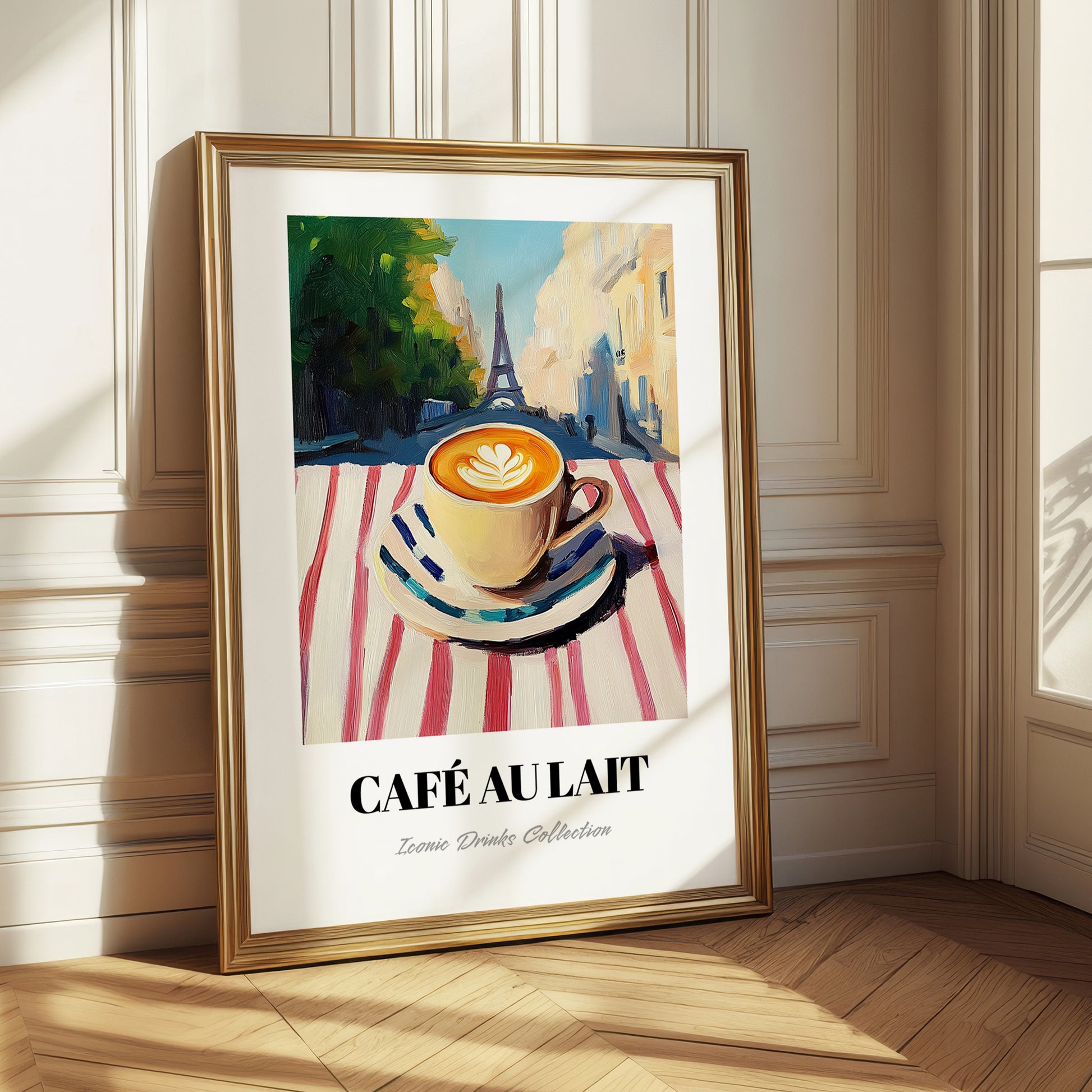 Café Au Lait – French Urban Café Scene, French Coffee Poster