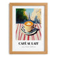 Café Au Lait – French Urban Café Scene, French Coffee Poster, set in oak frame