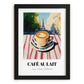 Café Au Lait – French Urban Café Scene, French Coffee Poster, in sleek black frame