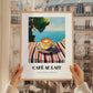 Café Au Lait – French Seaside Scene, French Coffee Illustration, styled in a charming Paris street view