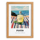 Pastis – French Coastal Café Moment, French Spirit Illustration, set in oak frame