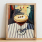 Espresso Martini – French Outdoor Café Scene, French Cocktail Still Life, no-text version framed in wood