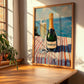 Champagne – French Seaside Scene, French Sparkling Wine Poster, clean layout with no caption