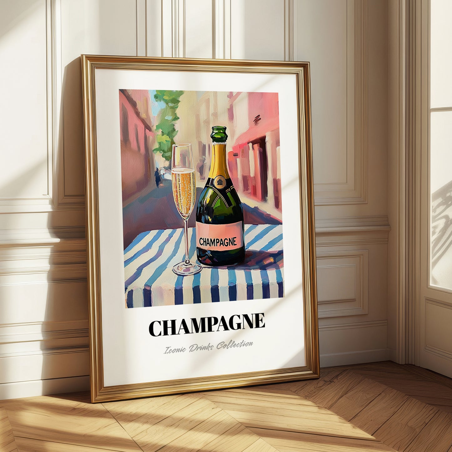 Champagne – French Street Café Scene, French Sparkling Wine Still Life