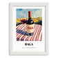 Baga – Portuguese Hilltop Café Scene, Portuguese Wine Illustration, placed in minimal white frame