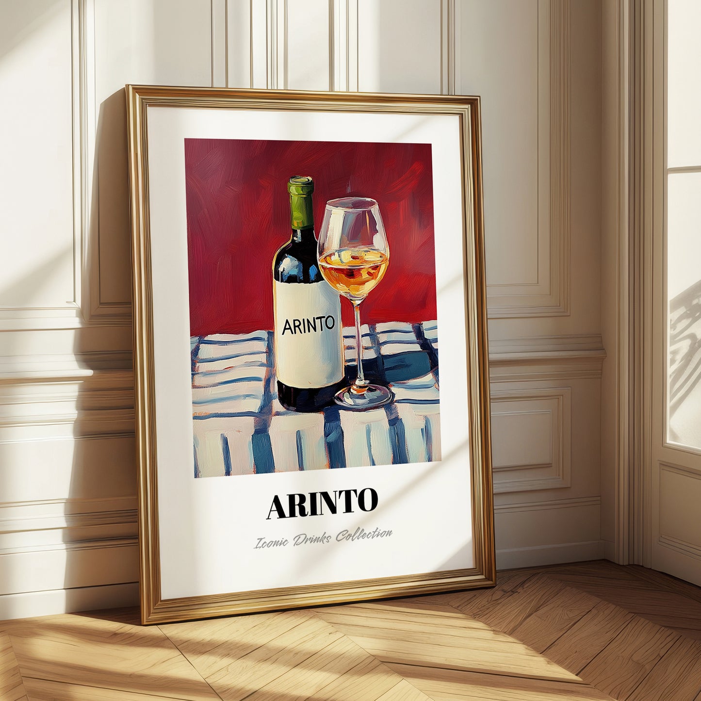 Arinto – on Striped Tablecloth, Portuguese Wine Poster