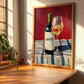 Arinto – on Striped Tablecloth, Portuguese Wine Poster, clean layout with no caption