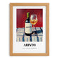 Arinto – on Striped Tablecloth, Portuguese Wine Poster, set in oak frame
