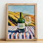 Vinho Verde – Portuguese Hillside Café View, Portuguese Wine Wall Decor, no-text version framed in wood