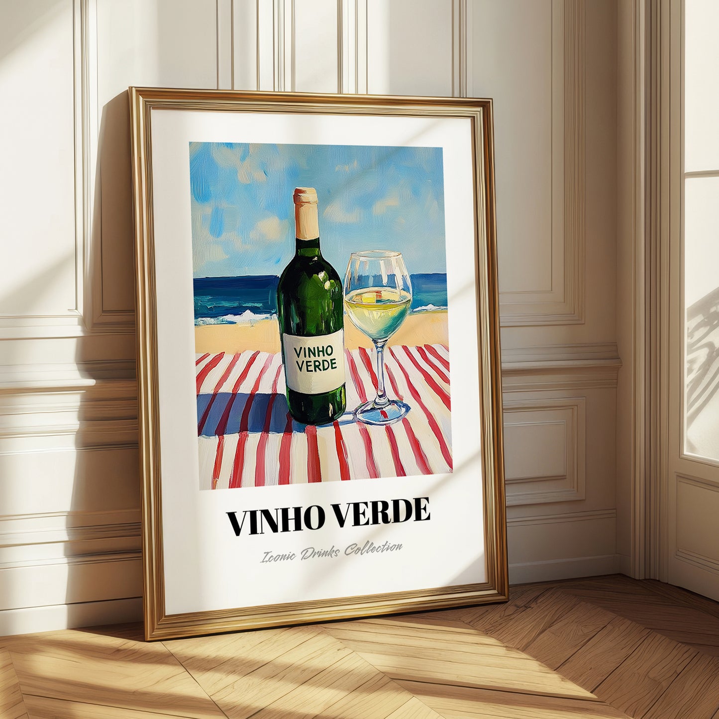 Vinho Verde – Portuguese Seaside Café Scene, Portuguese Wine Painting
