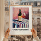 Vinho Verde Rosé – on Striped Tablecloth, Portuguese Wine Wall Decor, styled in a charming Paris street view