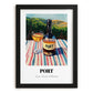 Port – Portuguese Hilltop Café Scene, Portuguese Dessert Wine Painting, in sleek black frame