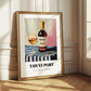 Tawny Port – on Striped Tablecloth, Portuguese Dessert Wine Wall Decor