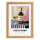 Tawny Port – on Striped Tablecloth, Portuguese Dessert Wine Wall Decor, set in oak frame
