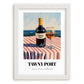 Tawny Port – Portuguese Coastal Café Moment, Portuguese Dessert Wine Wall Art, placed in minimal white frame